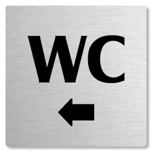 WC vlevo, 80x80mm, stříbrná, Nevada